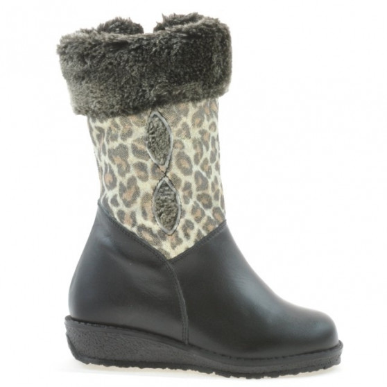 Small children knee boots 24c black+tigrays
