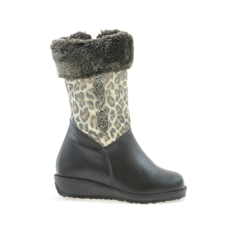 Small children knee boots 24c black+tigrays