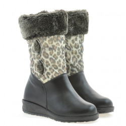 Small children knee boots 24c black+tigrays