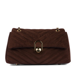 Women shoulder bag 052g suede cafe