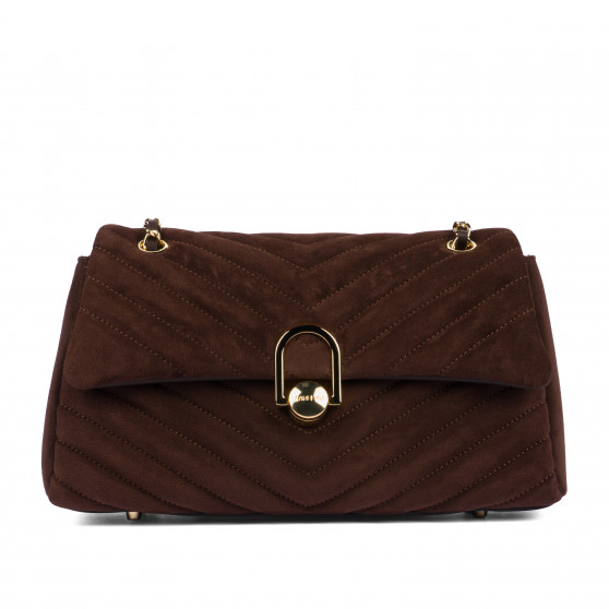 Women shoulder bag 052g suede cafe