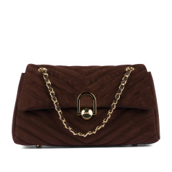 Women shoulder bag 052g suede cafe