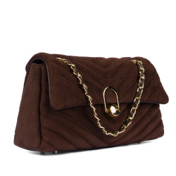 Women shoulder bag 052g suede cafe