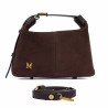 Women hand bag 037-1g camoscio coffe beans