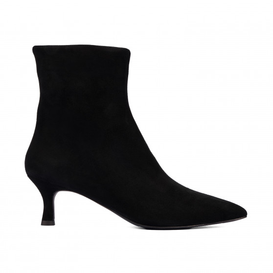 Ghete cu toc dama 1416 black velour