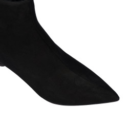Ghete cu toc dama 1416 black velour