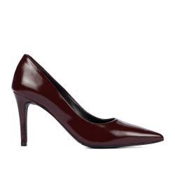 Women stylish, elegant shoes 1372 patent bordo