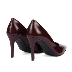 Women stylish, elegant shoes 1372 patent bordo