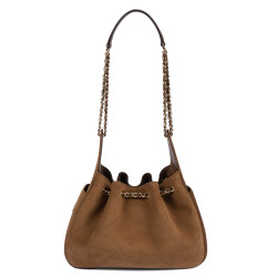Women shoulder bag 062g suede camel