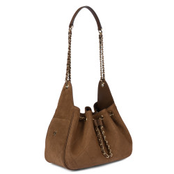 Women shoulder bag 062g suede camel