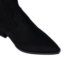 Ghete cu toc dama 1418 black velour