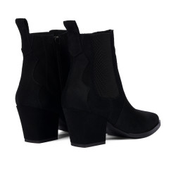 Ghete cu toc dama 1418 black velour