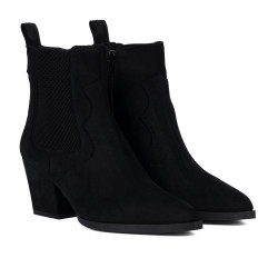 Ghete cu toc dama 1418 black velour
