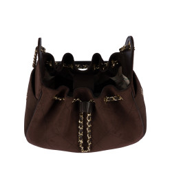 Women shoulder bag 062g suede chocolate