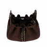 Women shoulder bag 062g suede chocolate