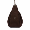 Women shoulder bag 062g suede chocolate