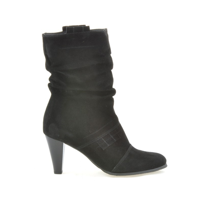 Women knee boots 1114 black antilopa