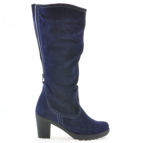 Women knee boots 3258 indigo velour