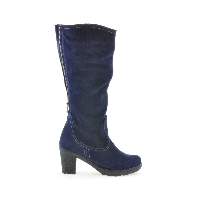Women knee boots 3258 indigo velour