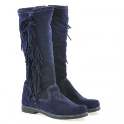 Women knee boots 3243 indigo velour