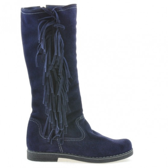 Women knee boots 3243 indigo velour