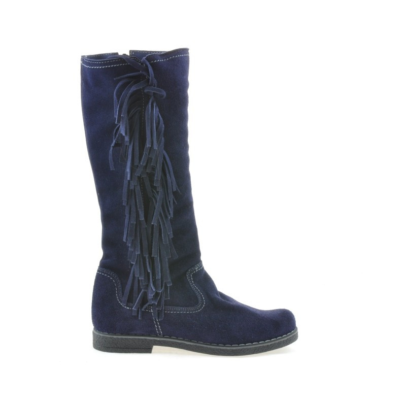 Women knee boots 3243 indigo velour