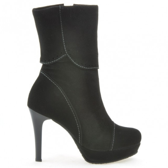 Women knee boots 1132 black antilopa