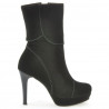 Women knee boots 1132 black antilopa