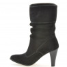 Women knee boots 1113 black+black antilopa
