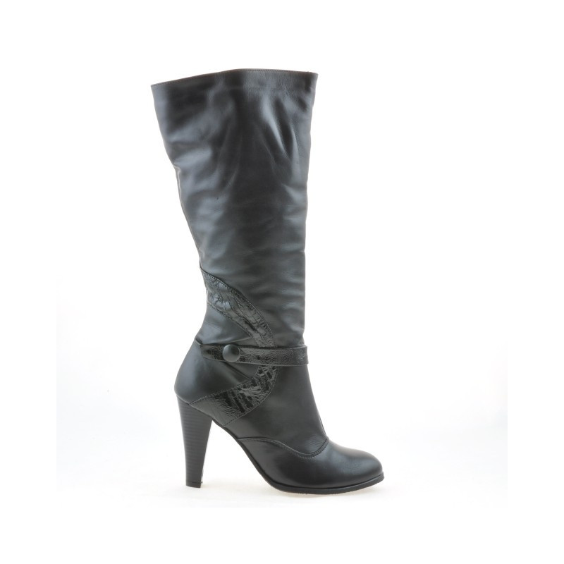 Women knee boots 1119 black combined