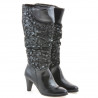 Women knee boots 1120 patent black+antilopa balon