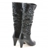 Women knee boots 1120 patent black+antilopa balon