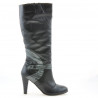 Women knee boots 1119 black+gray