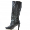 Women knee boots 1119 black+gray