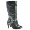 Women knee boots 1119 black+gray