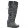 Women knee boots 226 black+crep black