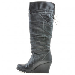 Women knee boots 226 black+crep black