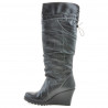Women knee boots 226 black+crep black