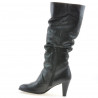 Women knee boots 1120 black+black antilopa pic