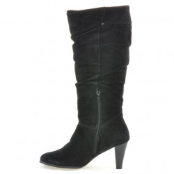 Women knee boots 1120 black+black antilopa