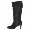 Women knee boots 1120 black+black antilopa
