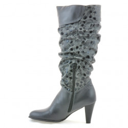 Women knee boots 1120 gray+gray antilopa