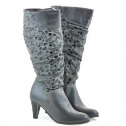 Women knee boots 1120 gray+gray antilopa