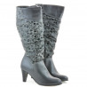 Women knee boots 1120 gray+gray antilopa