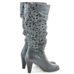 Women knee boots 1120 gray+gray antilopa