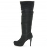 Women knee boots 1118 black antilopa