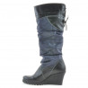 Women knee boots 226 black+indigo antilopa
