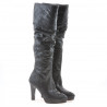Women knee boots 1118 black antilopa pic