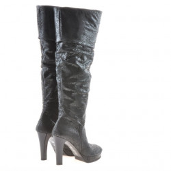 Women knee boots 1118 black antilopa pic