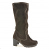 Women knee boots 3258 cafe velour